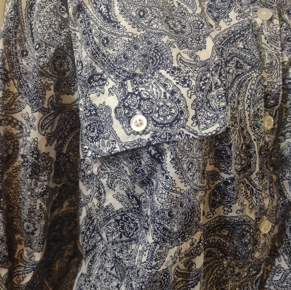 Talbot's paisley woman's plus size 2x button up long sleeve shirt top - Picture 8 of 8